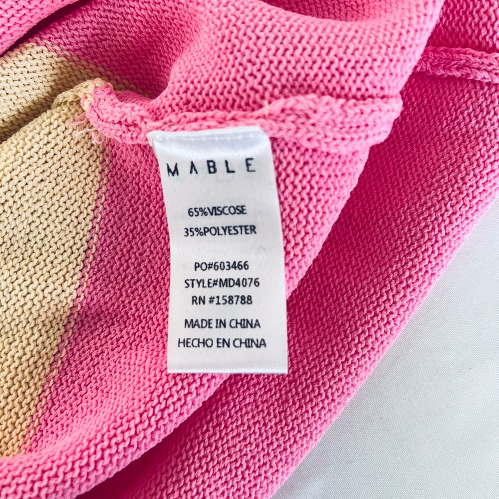 MABLE Colorblock Knit Cutout Maxi Dress Pink Orange Tan Womens Size Small Resort - Picture 5 of 8